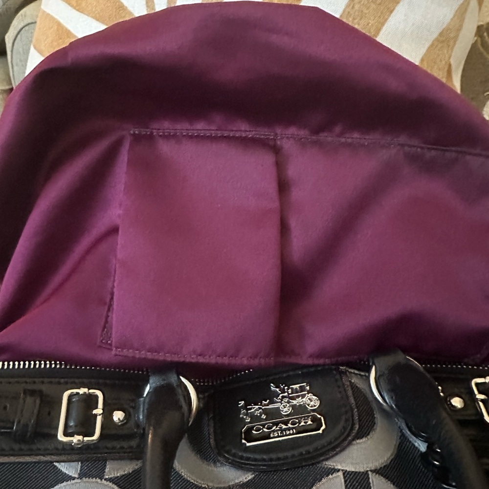Coach 2011 Madison Op Art Bag F18808 in Silver & Black Pink Lining!‎ - Picture 10 of 16
